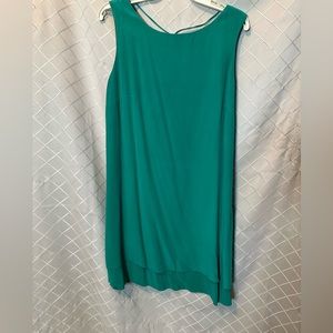 Pretty Liz Claiborne teal silk tiered dress, size 14
